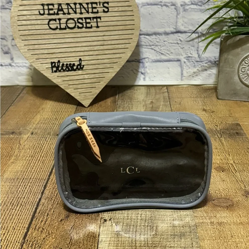 Jon hart design clear gray toiletry cosmetic bag